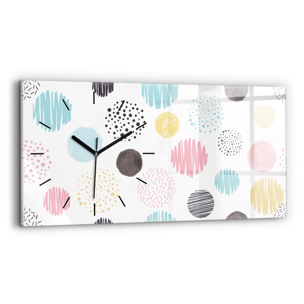 Horloge murale horizontale Motif géométrique