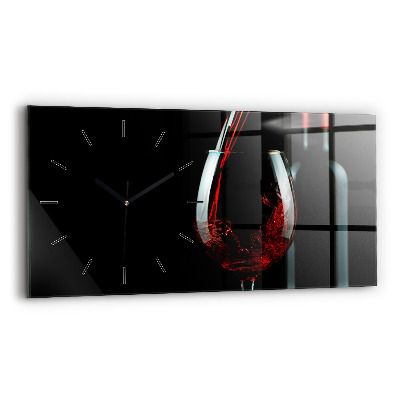 Horloge rectangulaire horizontale Bouteille de vin