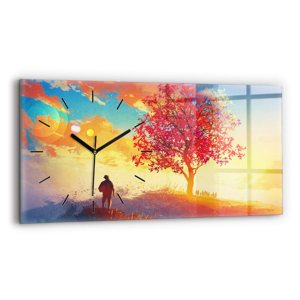 Horloge rectangulaire horizontale Paysage d'automne