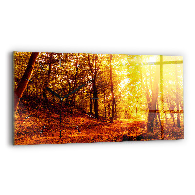 Horloge rectangulaire horizontale Paysage forestier au soleil