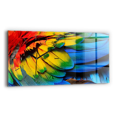Horloge horizontale en verre Oiseau arabe Ailes colorées