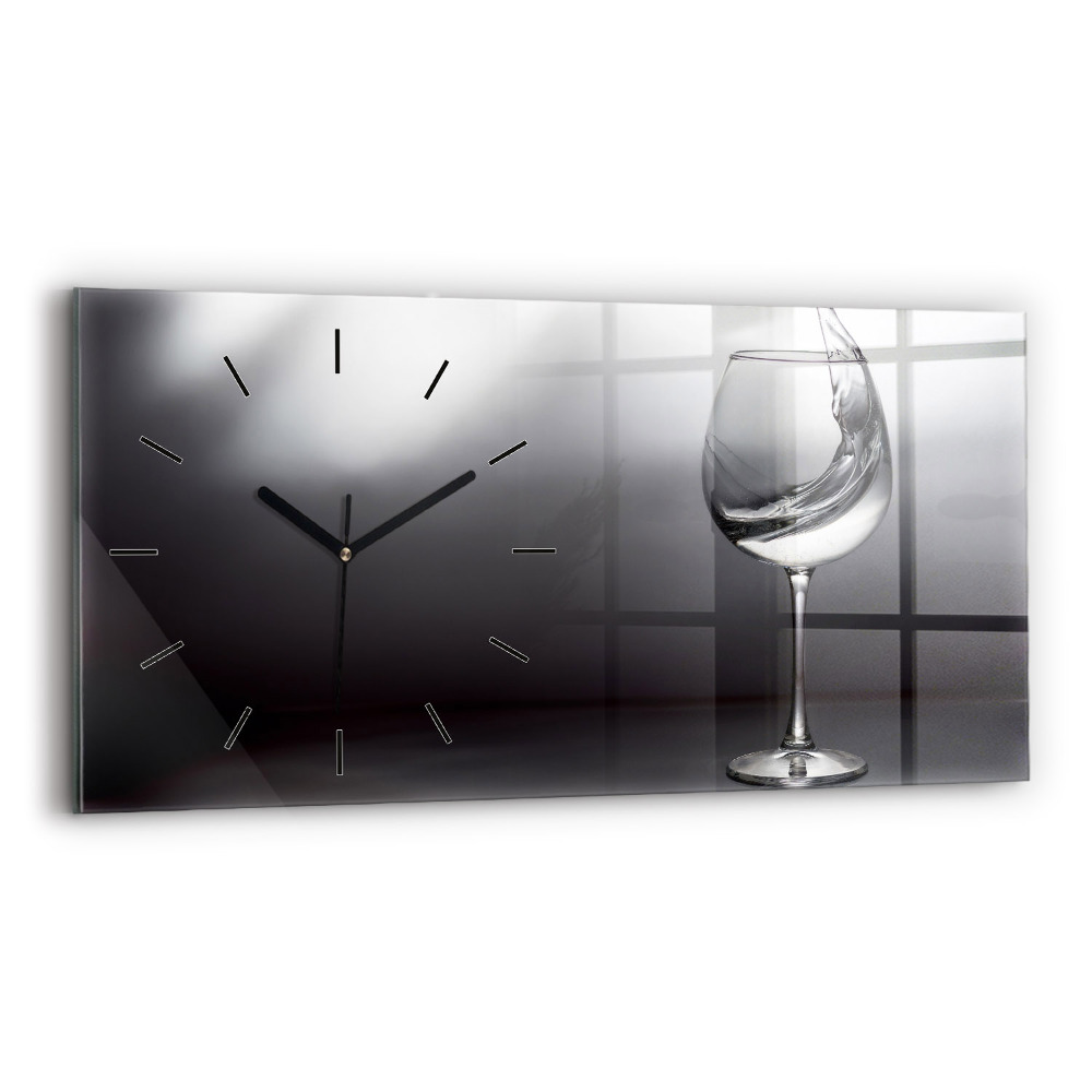 Horloge rectangulaire horizontale Verre à vin