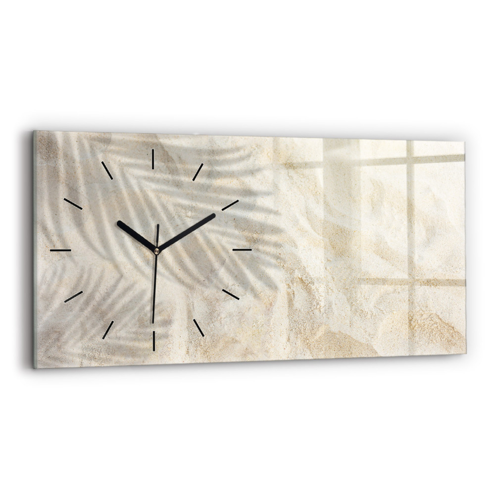 Horloge rectangulaire horizontale Ombre d'un palmier Sable