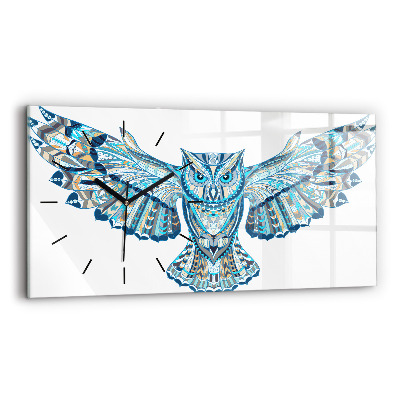 Horloge murale horizontale Hibou en vol