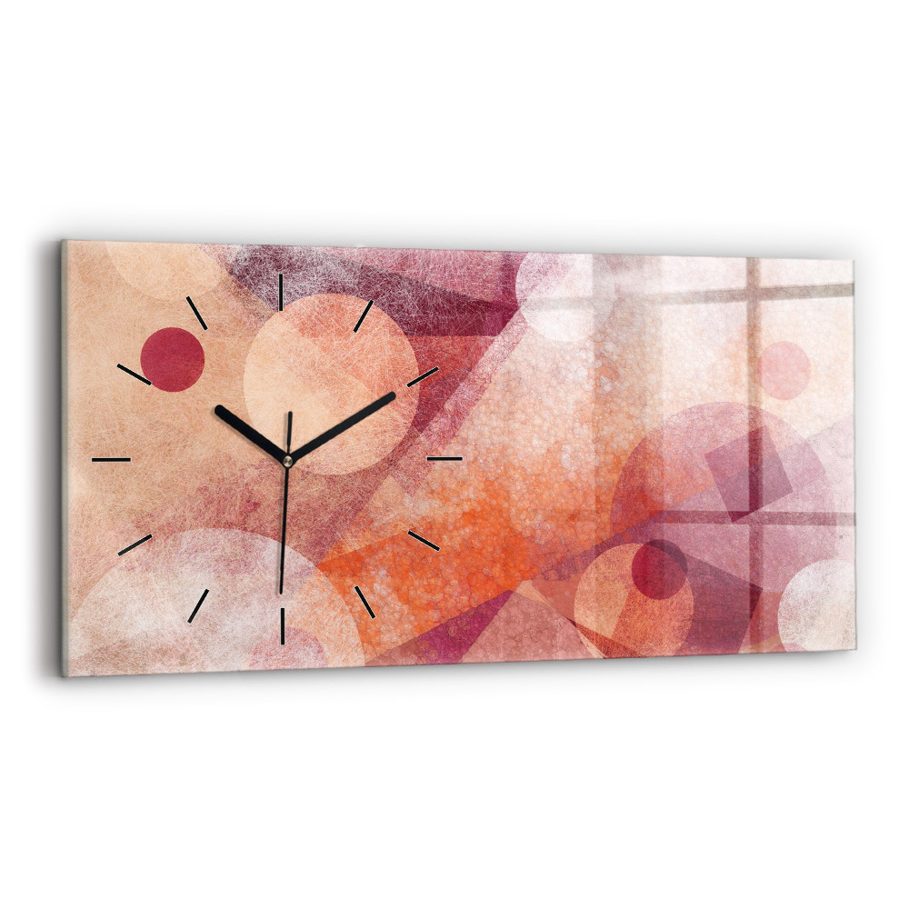 Horloge horizontale en verre Abstraction géométrique