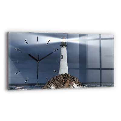 Horloge horizontale en verre Phare