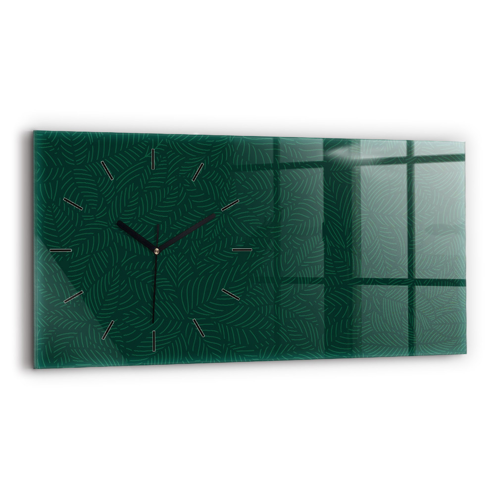 Horloge murale horizontale Motif de feuilles