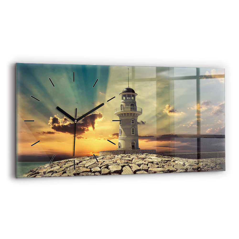Horloge murale horizontale Phare sur la mer