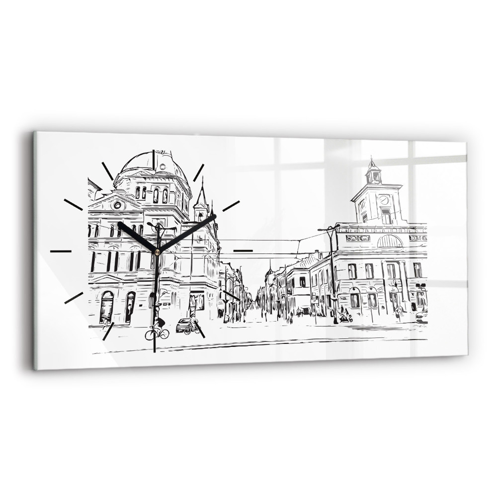 Horloge rectangulaire horizontale Illustration de la ville de Poznan