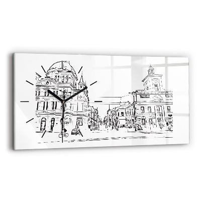 Horloge rectangulaire horizontale Illustration de la ville de Poznan