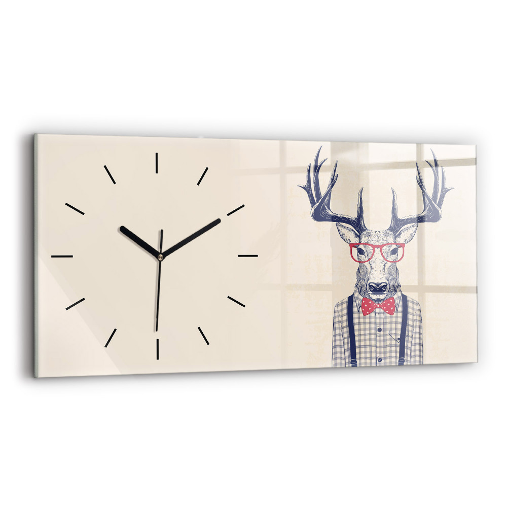Horloge horizontale en verre Cerf en chemise