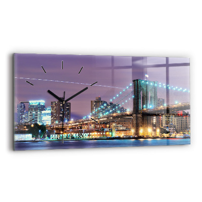 Horloge murale horizontale Pont de Brooklyn et East River