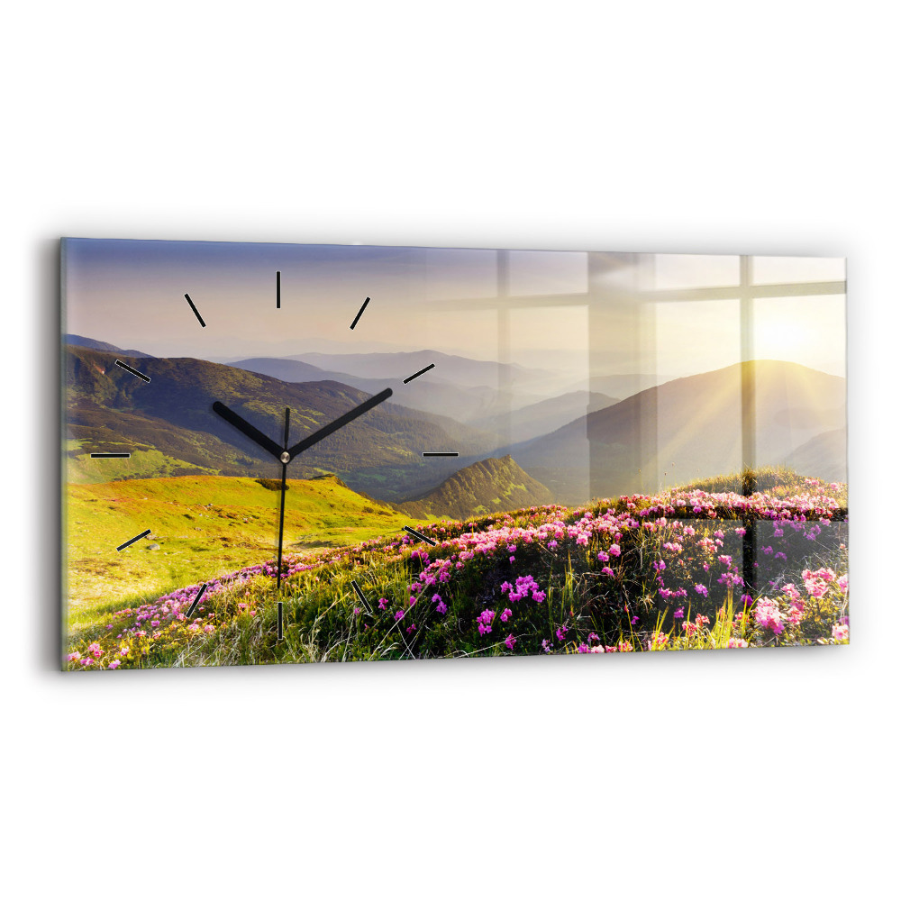 Horloge rectangulaire horizontale Paysage de montagne