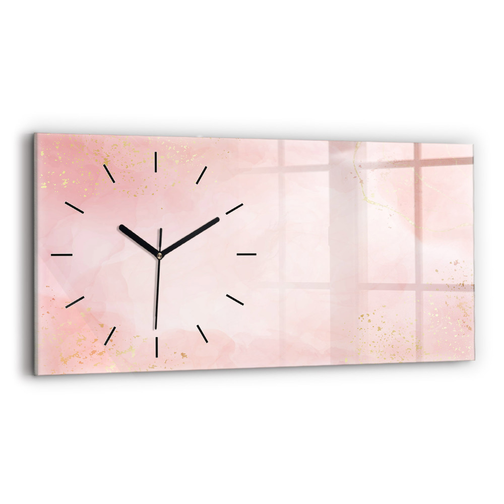 Horloge rectangulaire horizontale Bille rose