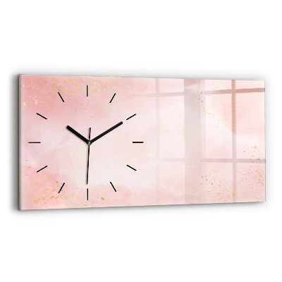 Horloge rectangulaire horizontale Bille rose