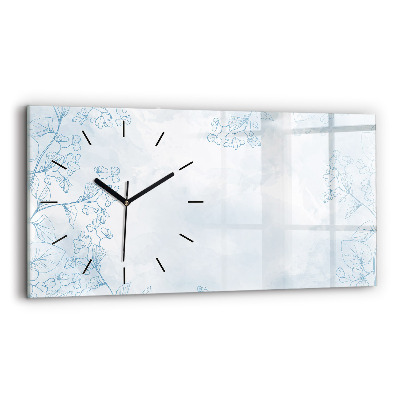 Horloge murale horizontale Croquis de plantes