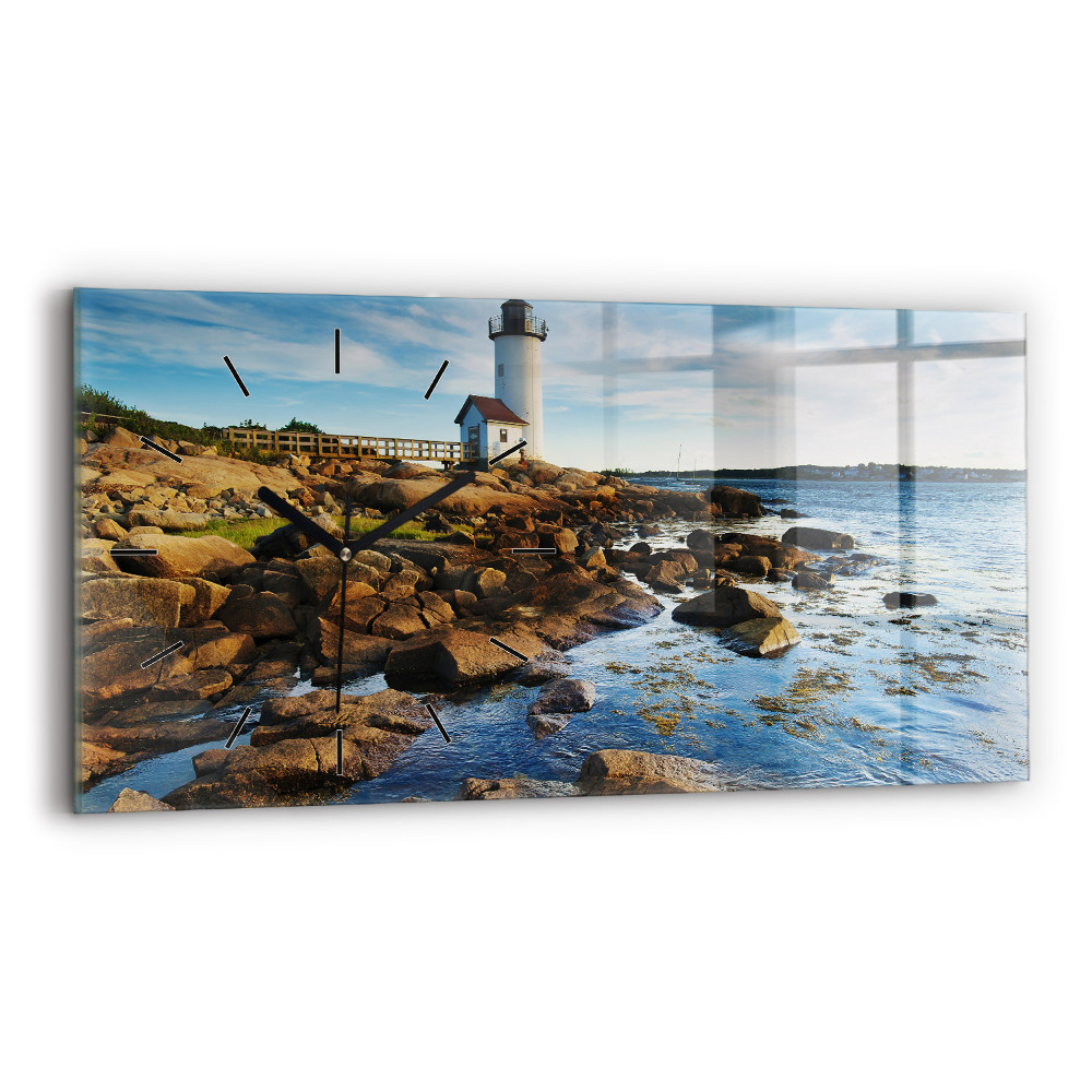 Horloge horizontale en verre Phare d'Annisquam