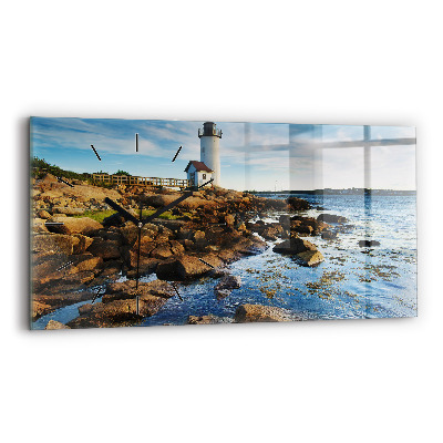 Horloge horizontale en verre Phare d'Annisquam
