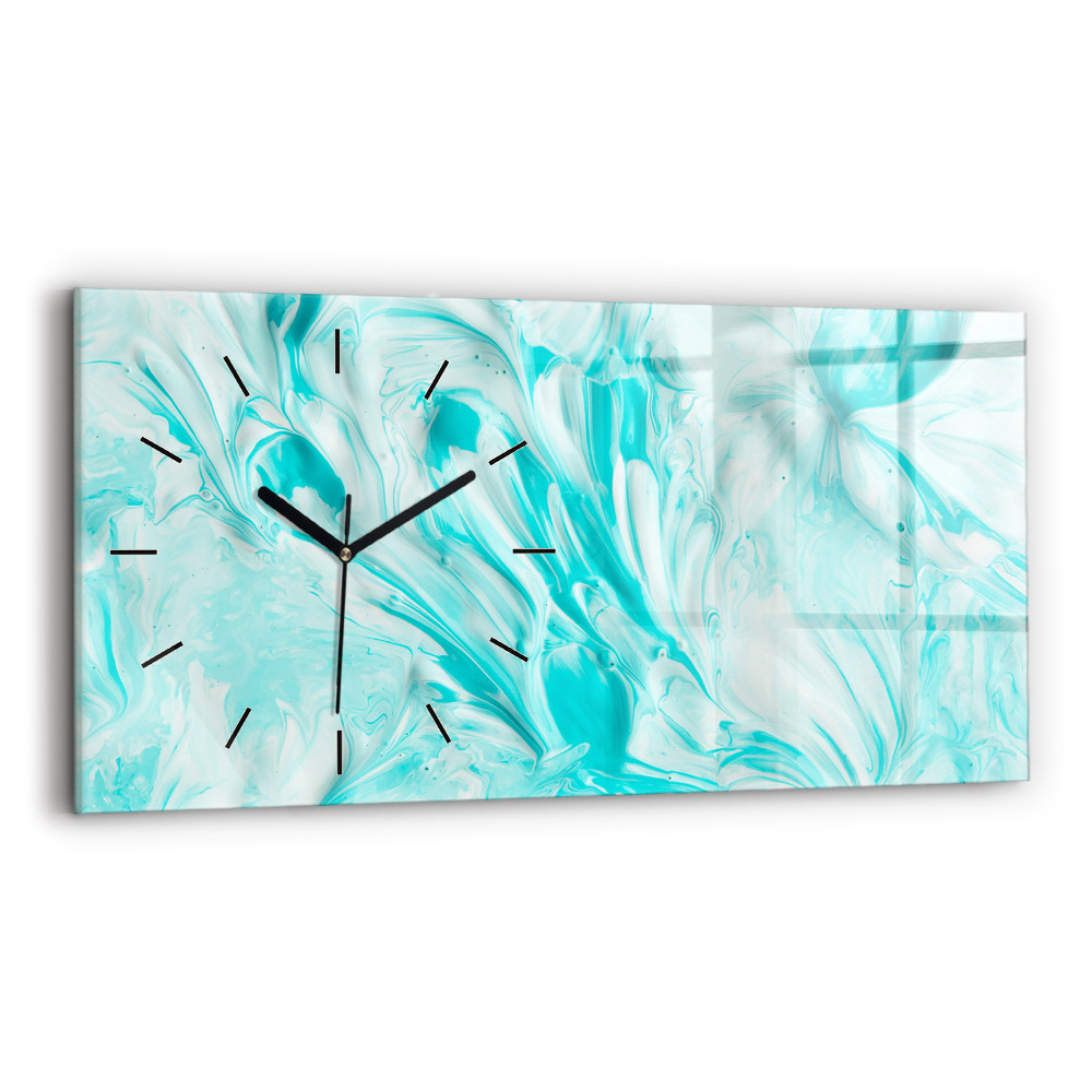 Horloge murale horizontale Abstraction bleue