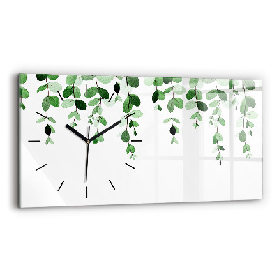 Horloge horizontale en verre Feuilles de plantes