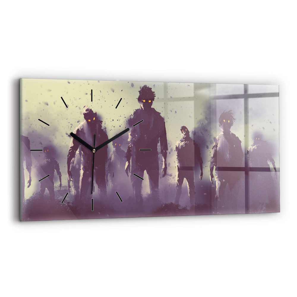 Horloge rectangulaire horizontale Zombie la nuit - halloween