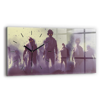Horloge rectangulaire horizontale Zombie la nuit - halloween