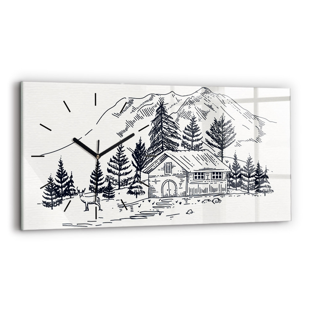 Horloge rectangulaire horizontale Ville de dessin animé