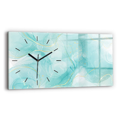 Horloge rectangulaire horizontale Marbre abstrait
