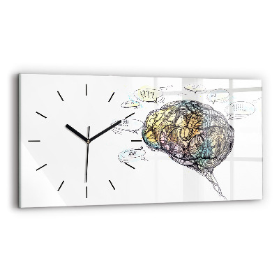 Horloge murale horizontale Représentation artistique du cerveau