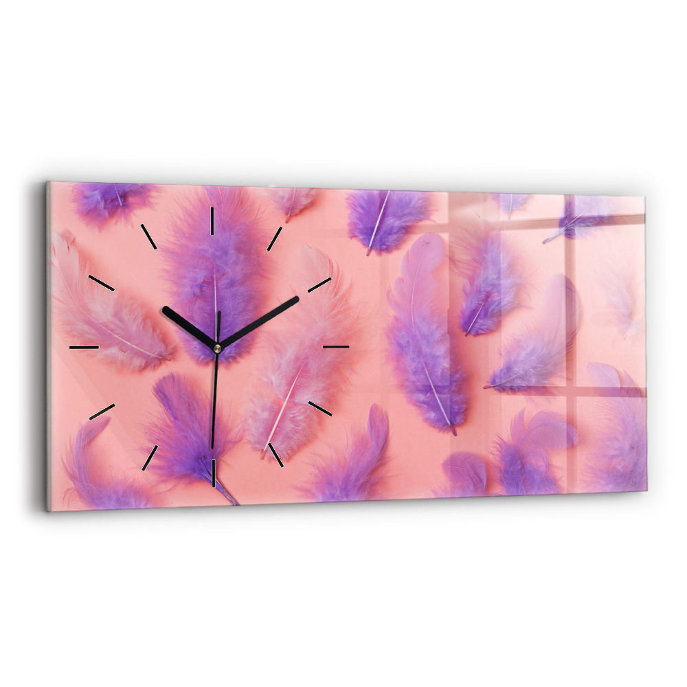 Horloge rectangulaire horizontale Plumes colorées