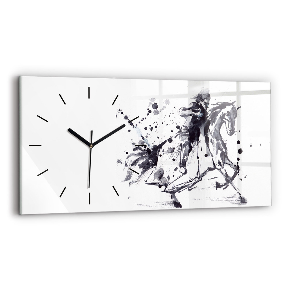 Horloge rectangulaire horizontale Chevalier à cheval