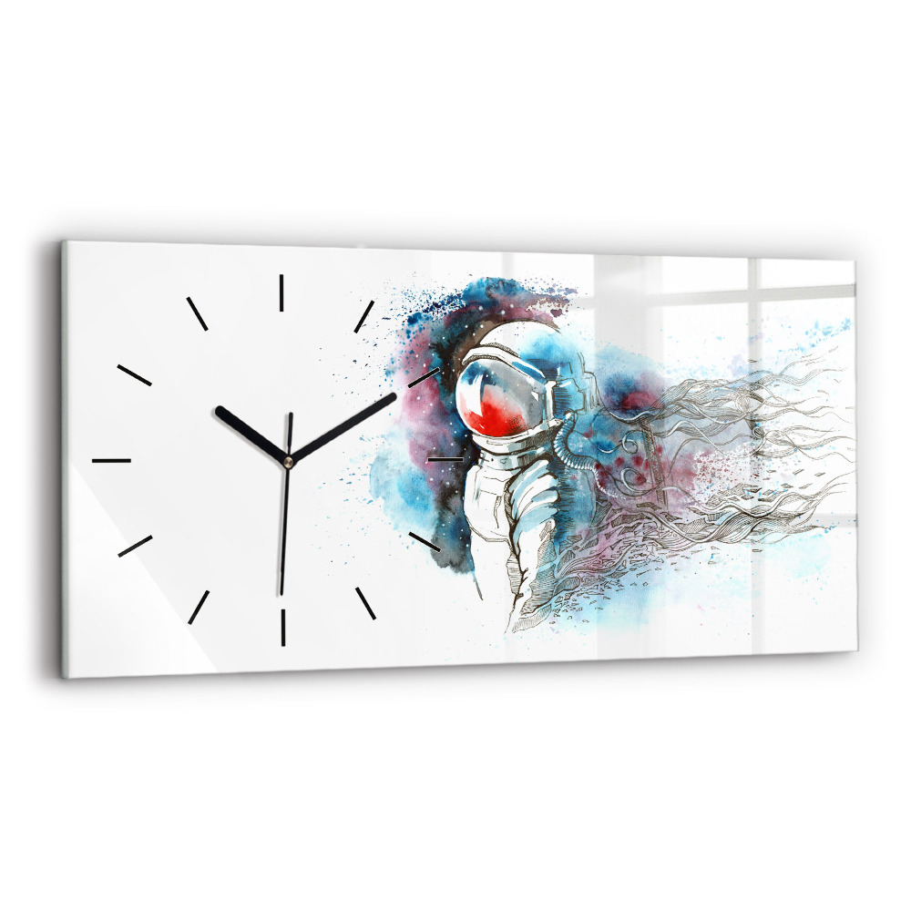 Horloge rectangulaire horizontale Astronaute abstrait