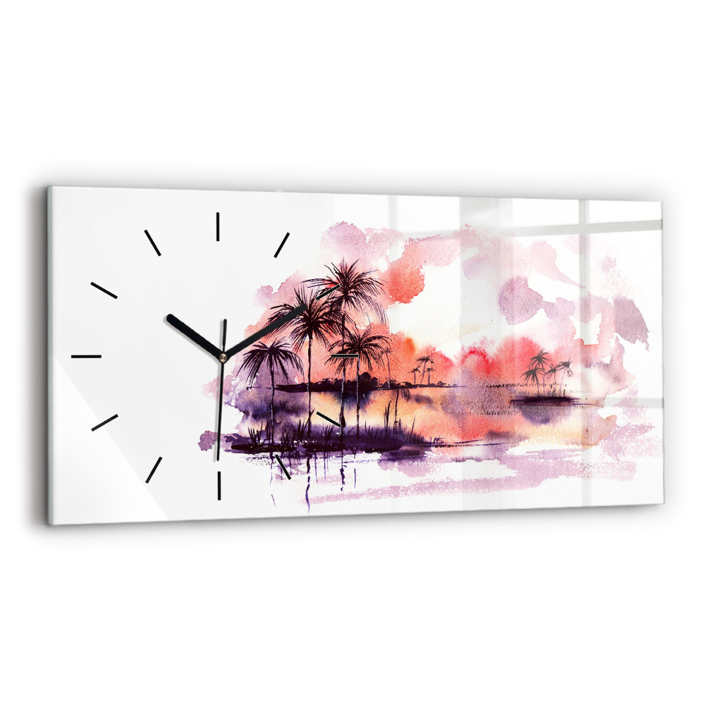 Horloge rectangulaire horizontale Paysage tropical
