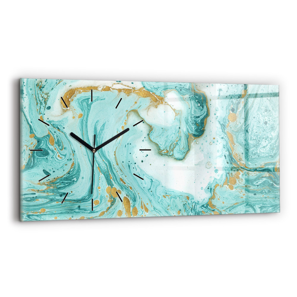Horloge rectangulaire horizontale Texture de marbre