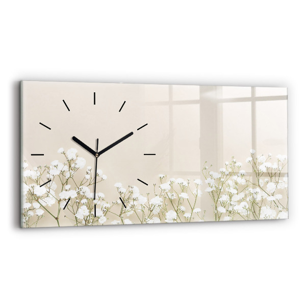 Horloge rectangulaire horizontale Fleurs épanouies