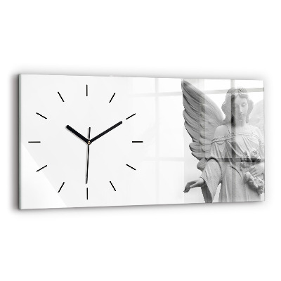 Horloge murale horizontale Sculpture d'un ange avec des ailes