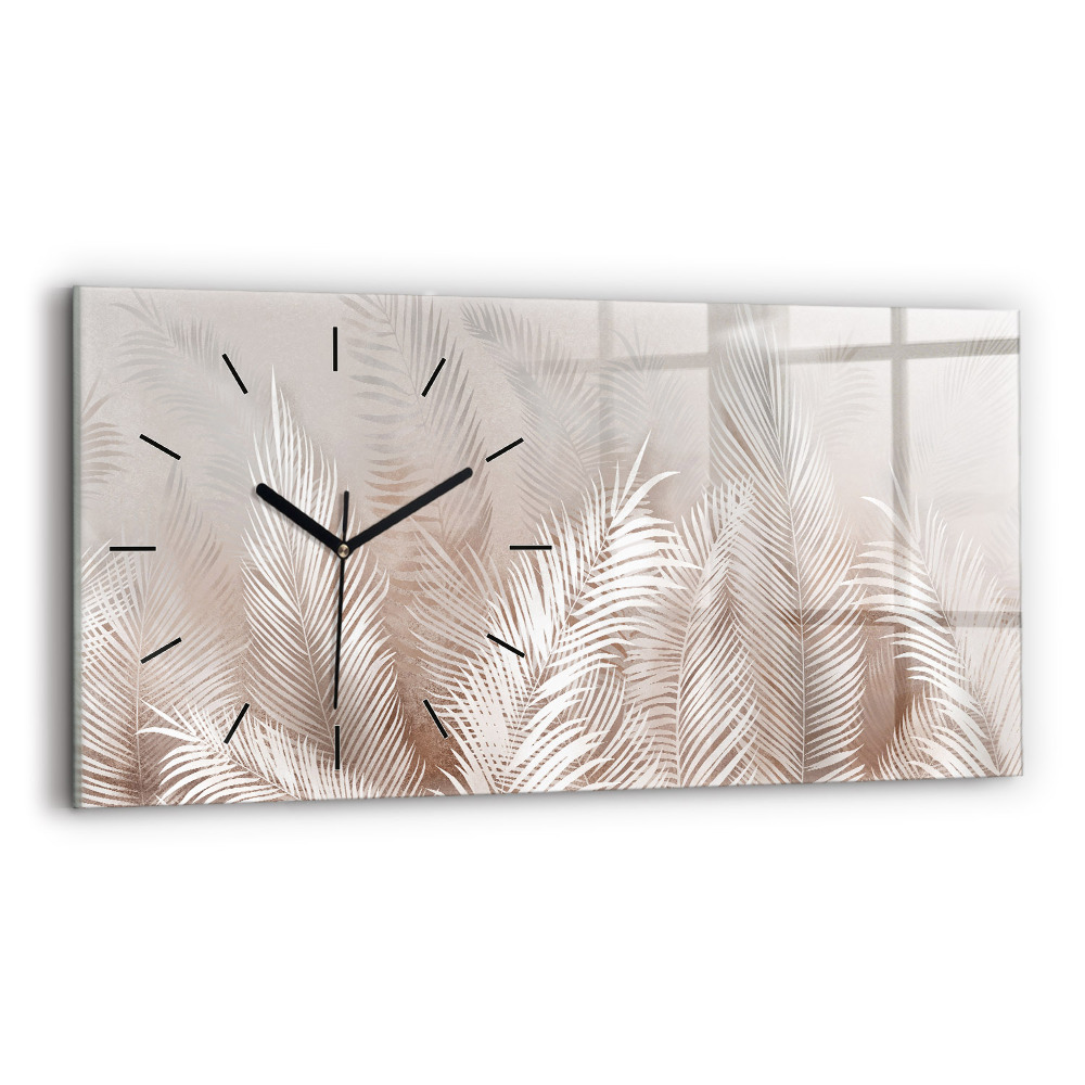 Horloge horizontale en verre Feuilles tropicales