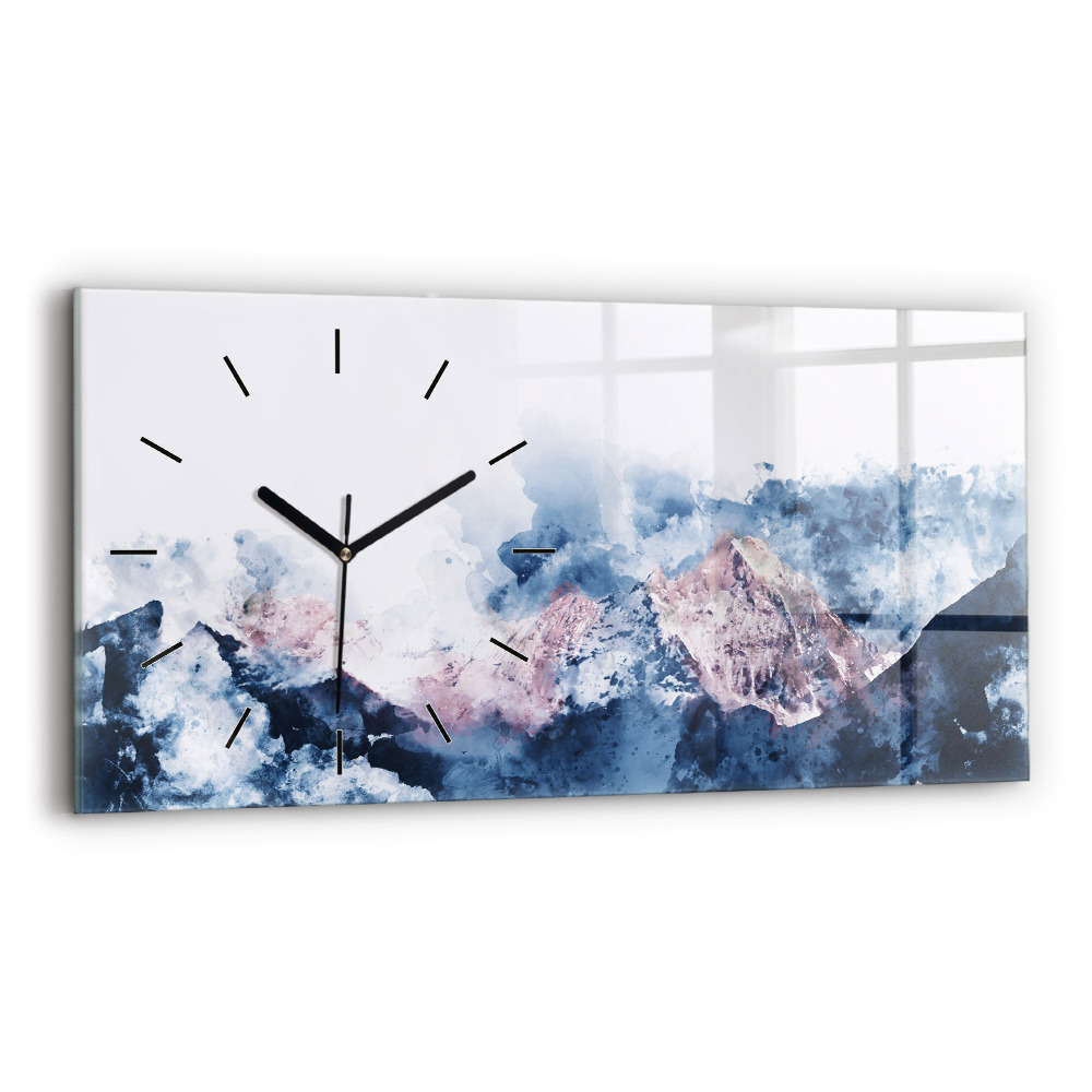 Horloge rectangulaire horizontale Chaînes de montagnes abstraites