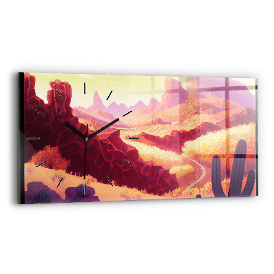 Horloge rectangulaire horizontale Illustration du désert de l'Arizona