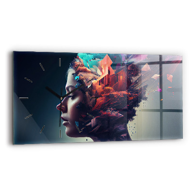 Horloge rectangulaire horizontale Femme abstraite émotionnelle