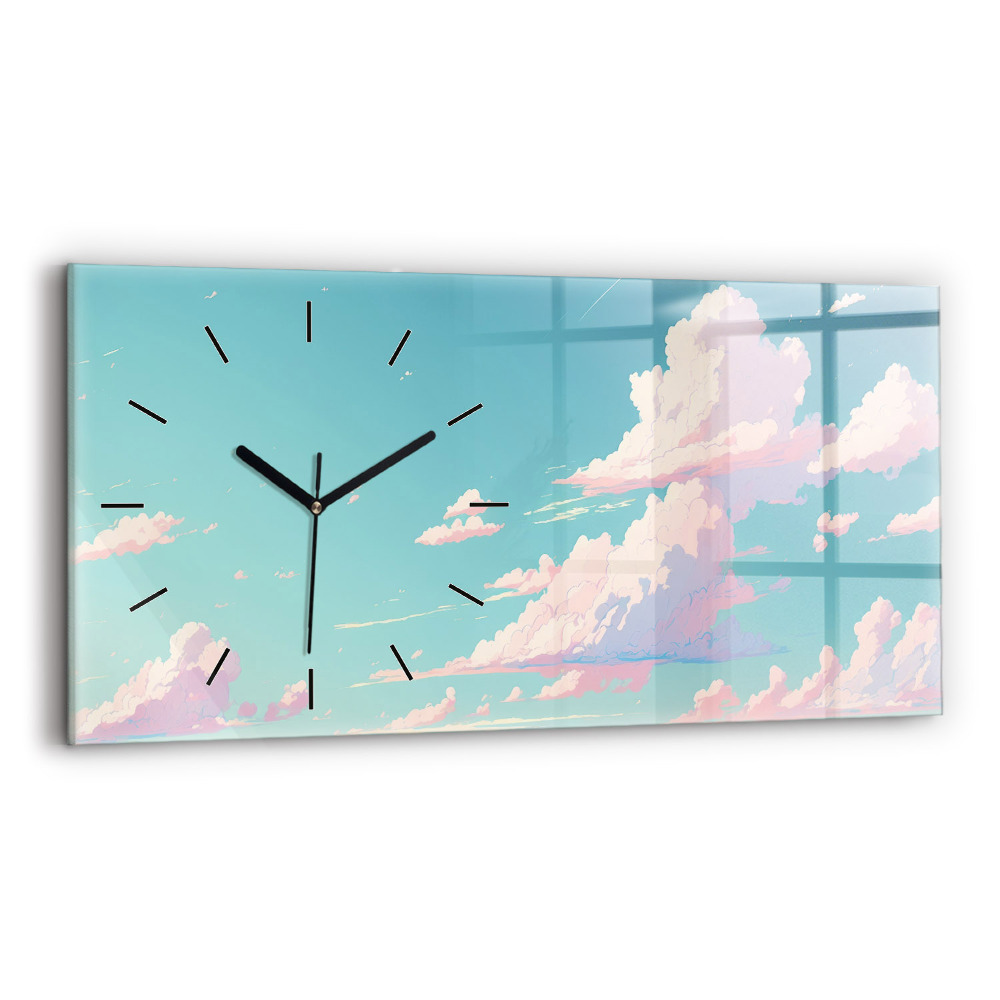 Horloge murale horizontale Ciel pastel