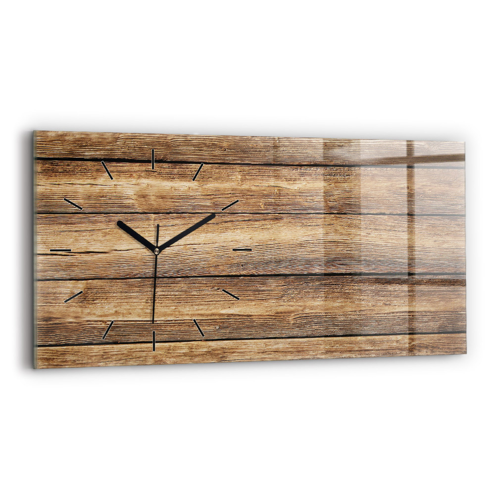 Horloge murale horizontale Planches en bois