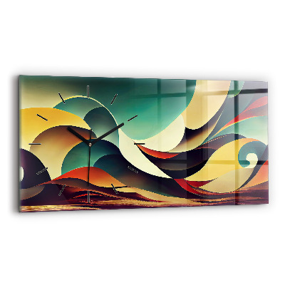 Horloge rectangulaire horizontale Fond de lignes abstraites