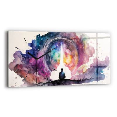 Horloge horizontale en verre Méditation sur le mode de vie