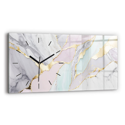 Horloge horizontale en verre Motif de marbre