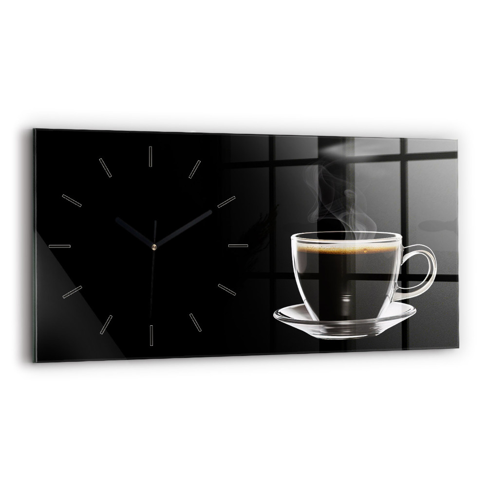 Horloge rectangulaire horizontale Café noir