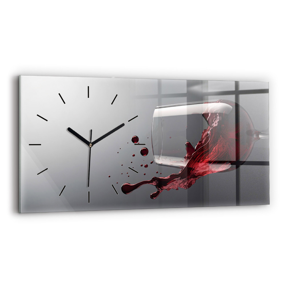 Horloge horizontale en verre Lampe de vin rouge
