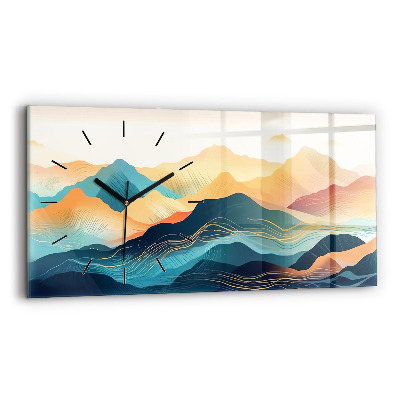Horloge horizontale en verre Paysage de montagne