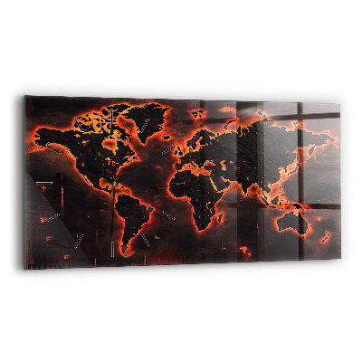 Horloge rectangulaire horizontale Carte du monde