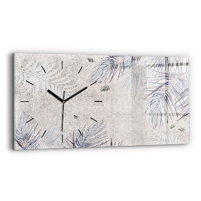 Horloge horizontale en verre Feuille de palmier